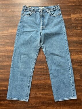Levi’s Premium Ribcage Straight Ankle 32 32x29 Light Wash Denim